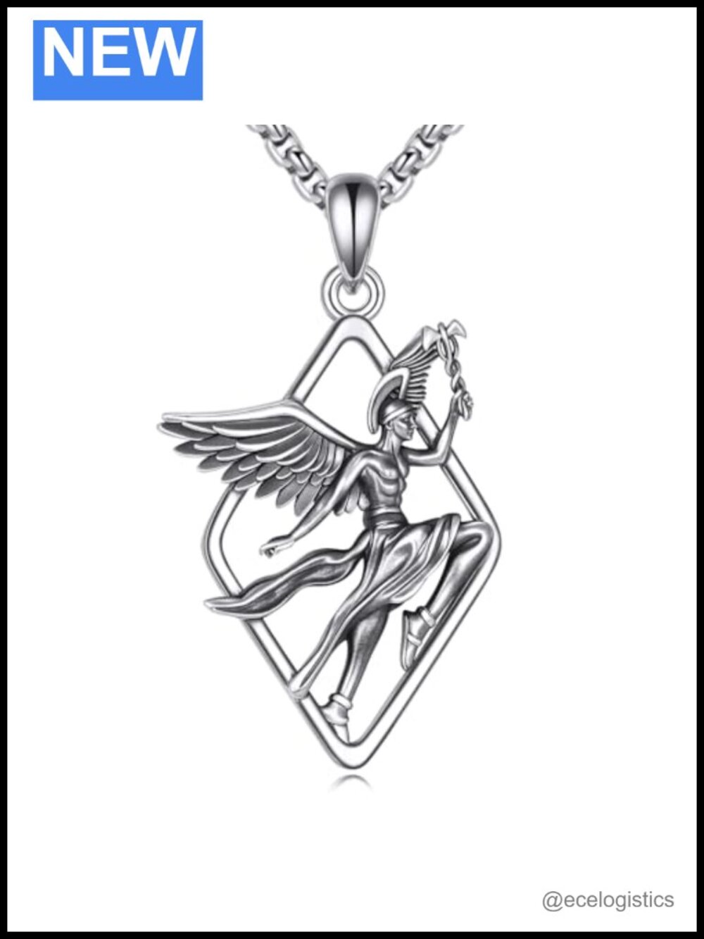 Sterling Silver Greek Goddess Pendant Necklace